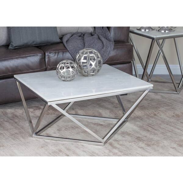Stanley Grey Marble Coffee Table w/ Storage Made in Italy Contemporary –  buy online on NY Furniture Outlet