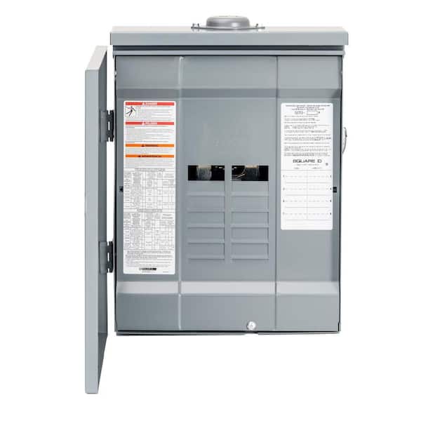 Square D Homeline 125 Amp 8-Space 16-Circuit Outdoor Main Lug Plug-On Neutral Load Center