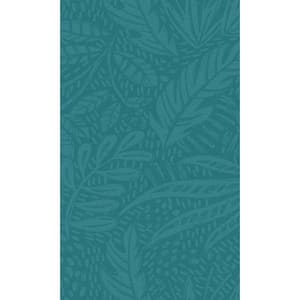 Blue Painted leaves Botanical Shelf Liner Non- Woven Non-Pasted Contemporary Wallpaper (57 sq. ft.) Double Roll