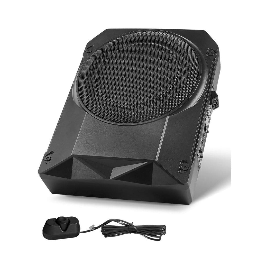 SVOPES 10 in. 400 W Underseat Car Subwoofer, Slim Powered Sub, Built-in ...