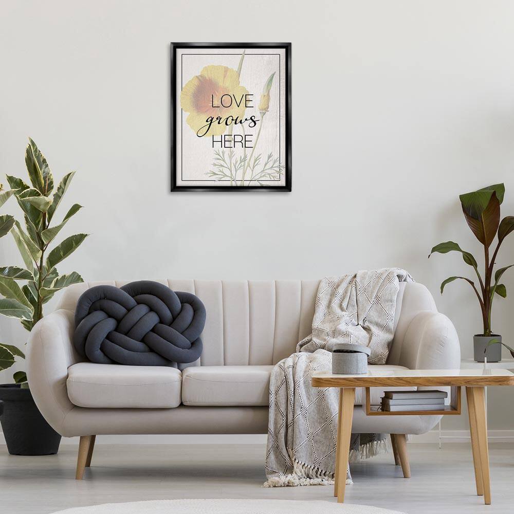 Vintage Love Grows Here by Lil' Rue Black Floater Frame Typography Graphic Art Print 31 in. x 25 in. price history on PriceWatchPro