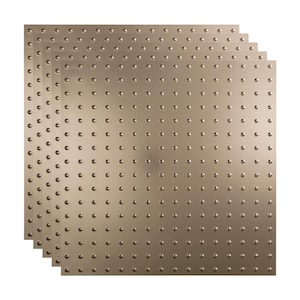 Minidome 2 ft. x 2 ft. Brushed Nickel Lay-In Vinyl Ceiling Tile (20 sq. ft.)
