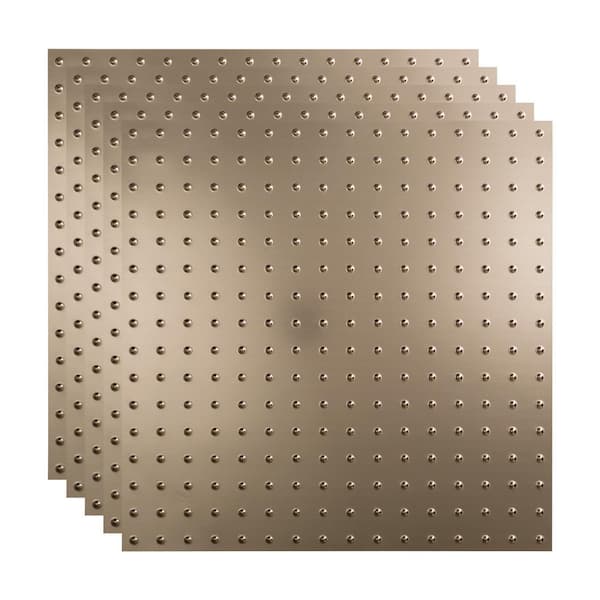 Fasade Minidome 2 ft. x 2 ft. Brushed Nickel Lay-In Vinyl Ceiling Tile (20 sq. ft.)