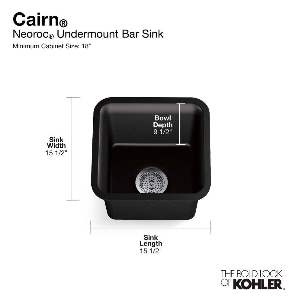 Matte Brown Neoroc Undermount Bar Sink with Soft Curves