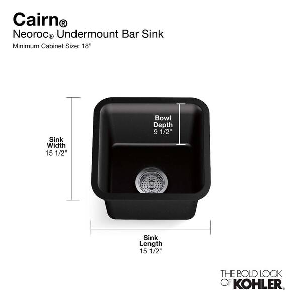 Cairn Undermount Neoroc 15 in. Single Bowl Bar Sink in Matte Beige Cairn Undermount Neoroc 15 in. Single Bowl Bar Sink in Matte Beige