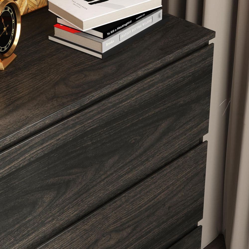 3-Drawer Black Wood Nightstand End Table 30.3 in. W x 32.3 in. H x 15.7 in. D - thumbnail 6