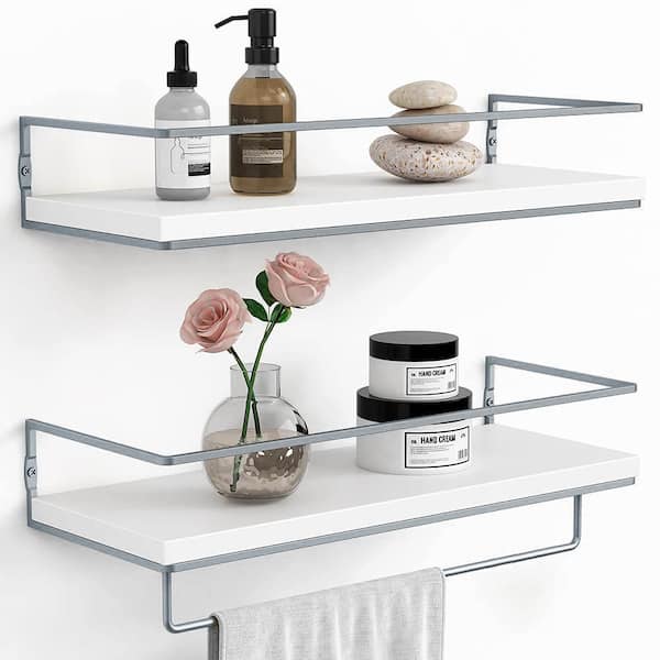 Unbranded 6 in. x 16 in. x 3 in. Gray Wood Floating Shelves for Wall Set of 2