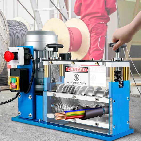 Electric Cable Stripping Machine 370-Watt 0.06 in. to 0.15 in. Automatic Wire Stripper with 11 Channels 10 Blades