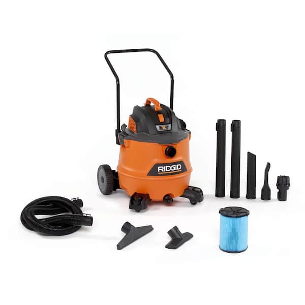 RIDGID 16 Gallon 6.5-Peak HP NXT Wet/Dry Shop Vacuum with Cart, Fine Dust Filter, Hose and Accessories