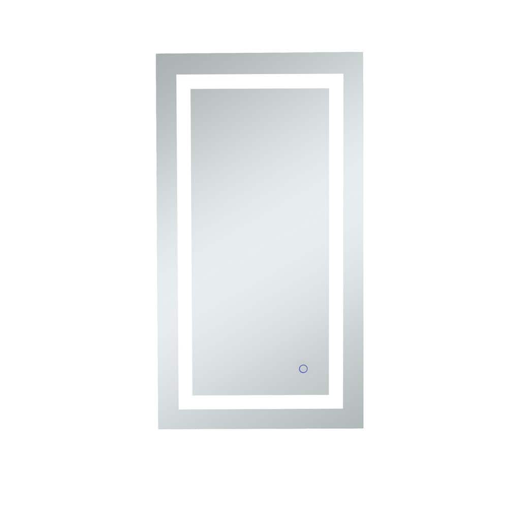Timeless Home 20 in. W x 36 in. H Rectangle Frameless Silver LED Mirror