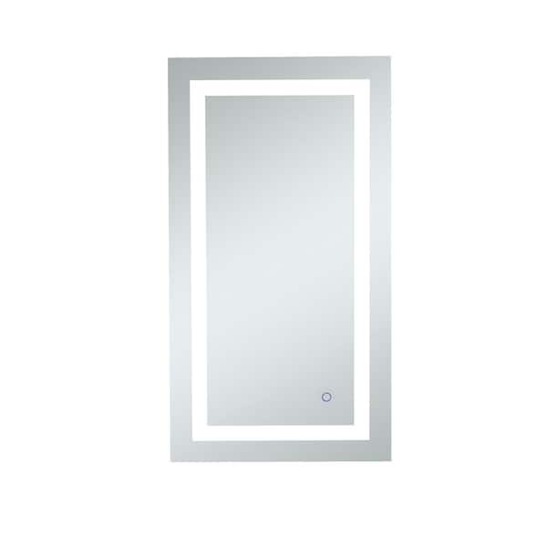 Unbranded Timeless Home 20 in. W x 36 in. H Rectangle Frameless Silver LED Mirror