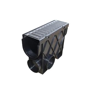 Storm Drain 4.5 in. x 13.25 in. Inline Basin Complete with Galvanized Grate