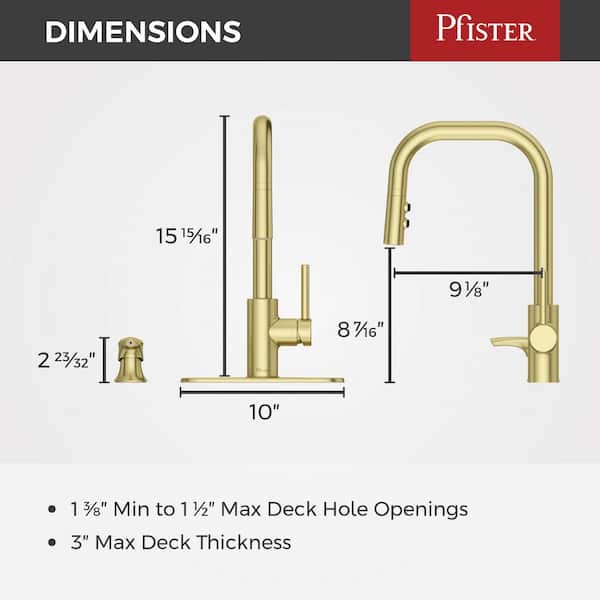 Pfister Zanna Single Handle Pull Down Sprayer Kitchen Faucet with