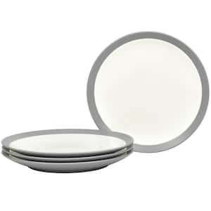 Colorwave Slate 11 in. (Gray) Stoneware Curve Dinner Plates, (Set of 4)