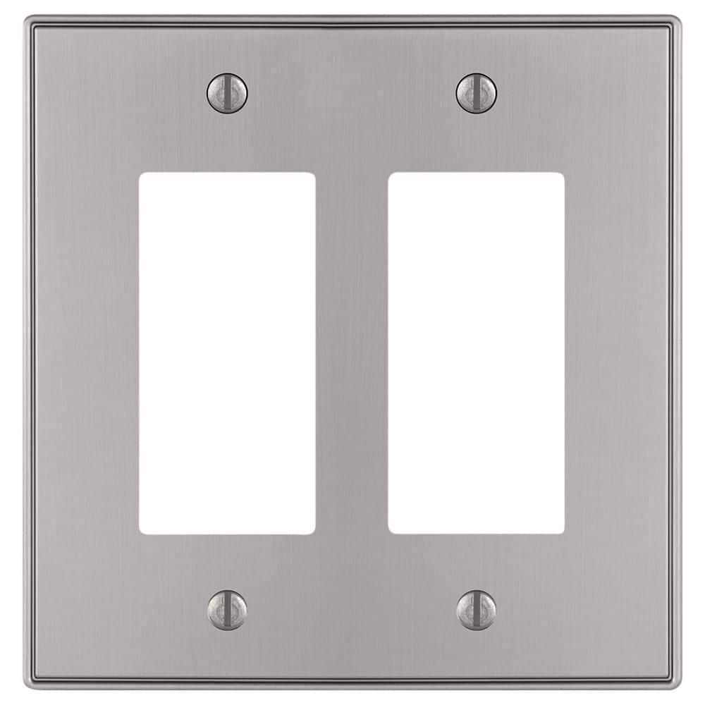 Hampton Bay Ansley Gang Rocker Metal Wall Plate Brushed Nickel Rrbnhb The Home Depot