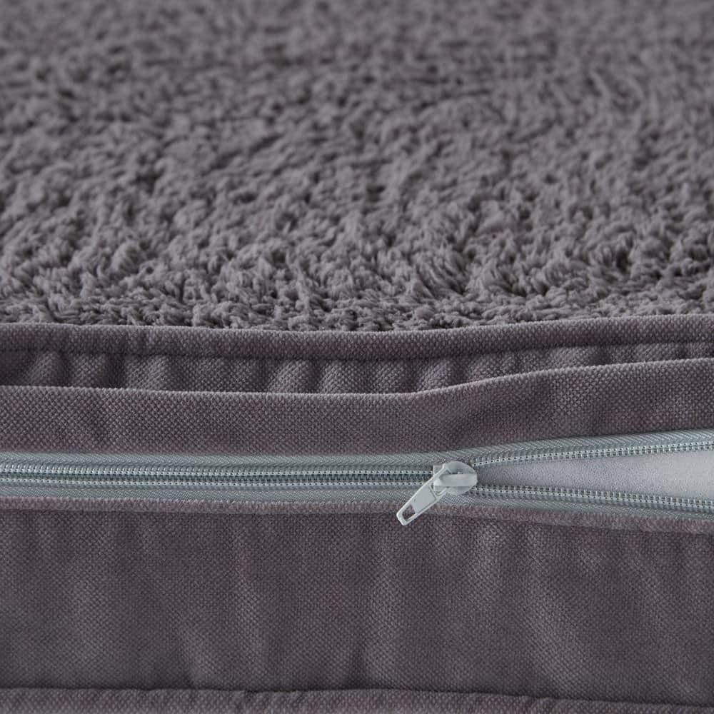 Medium Gray Sherpa Orthopedic Dog Bed with Egg Crate Foam