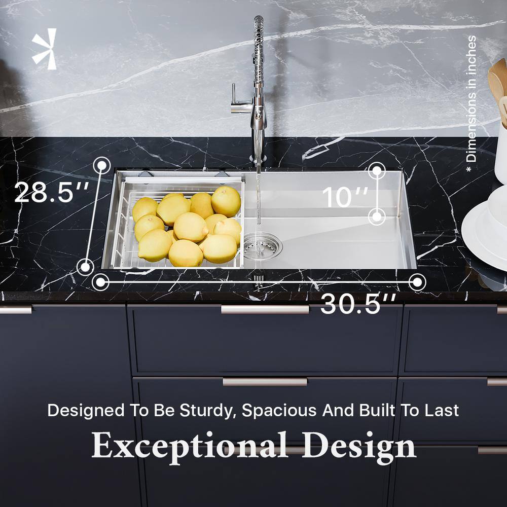 30.5'' Rectangular Stainless Steel Undermount Kitchen Sink