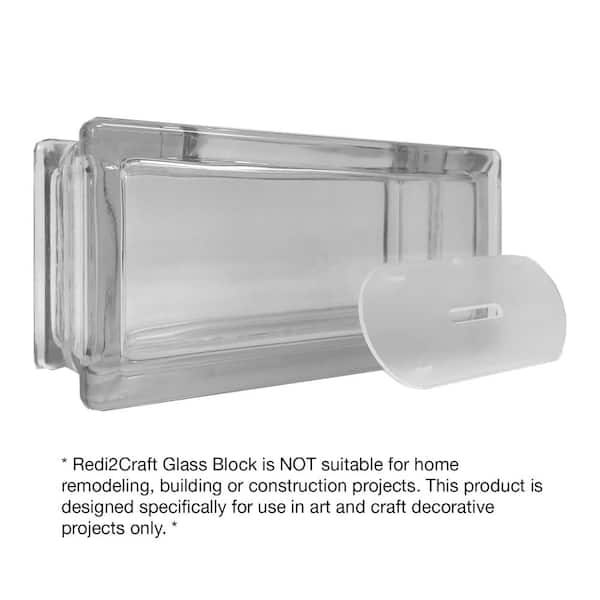 REDI2CRAFT 7.5 in. x 7.5 in. x 3.125 in. Clear Pattern Glass Block for Arts and Crafts (5-Pack)