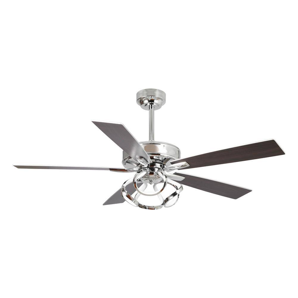 52'' Chrome Ceiling Fan with LED Light and Remote