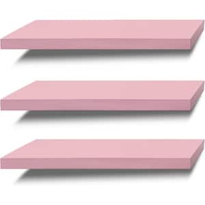 16 in. W x 6.7 in. D Pink Decorative Wall Shelf, (Set of 3)