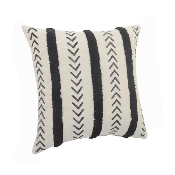 Cushion Blanket Pillow Present India Modern Contempory Black White Cosy Garden