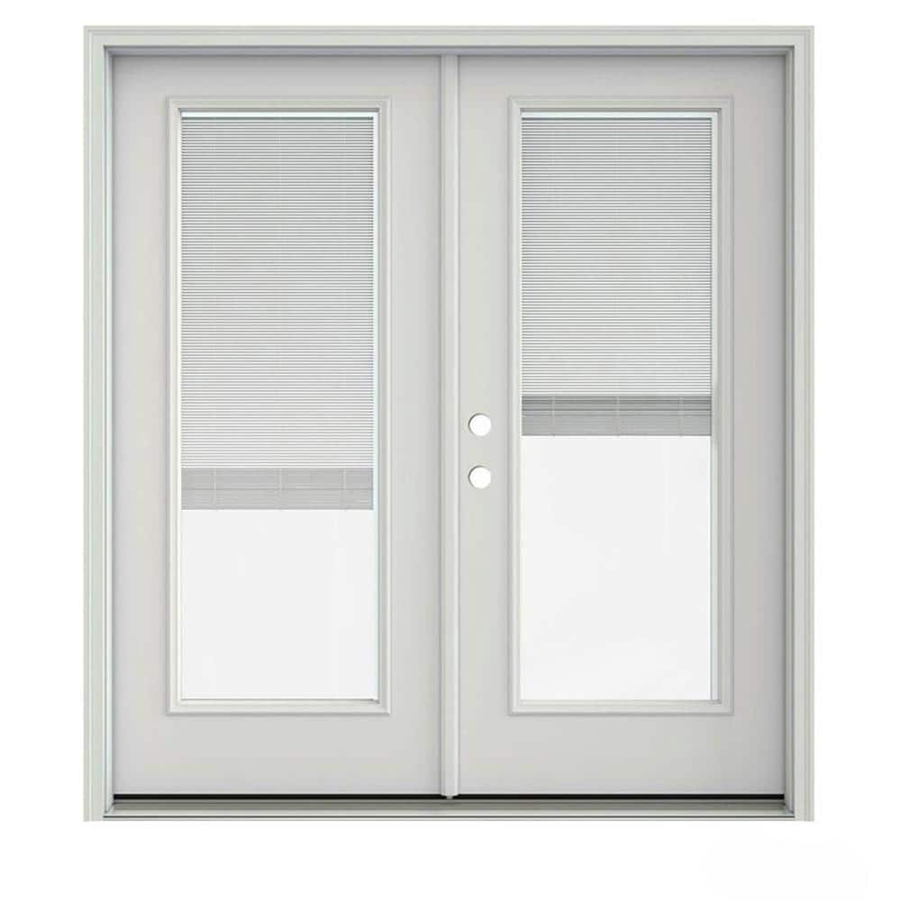 JELD-WEN 72-in x 80-in Low-e External Grilles Primed Steel French