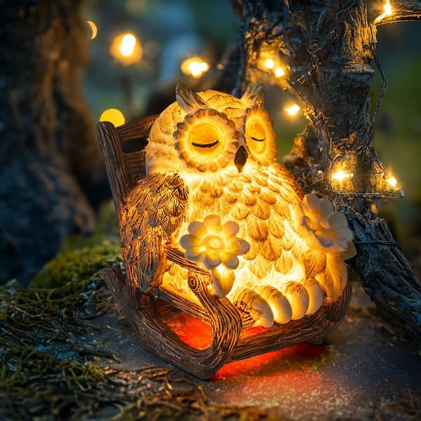 Phewnyzo 3 in. x 5 in. x 4 in. Light Up Owl on Chair LED