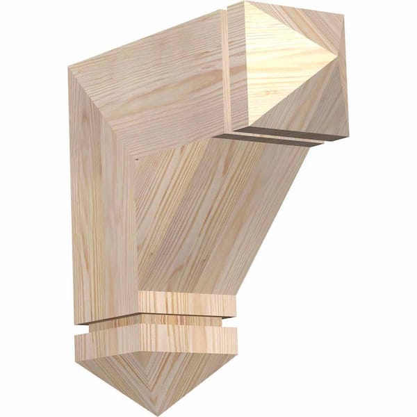 Ekena Millwork 5.5 in. x 18 in. x 18 in. Douglas Fir Traditional Arts and Crafts Smooth Bracket