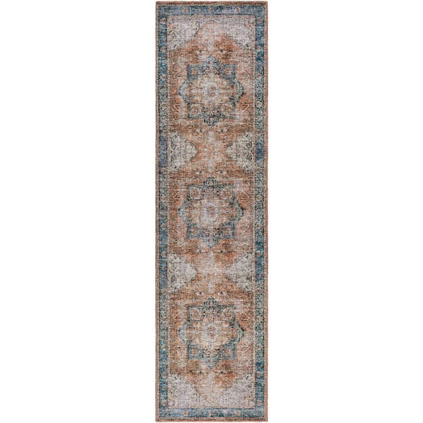 Livabliss Atlanta Brown Traditional 3 ft. x 12 ft. Runner Indoor Area Rug