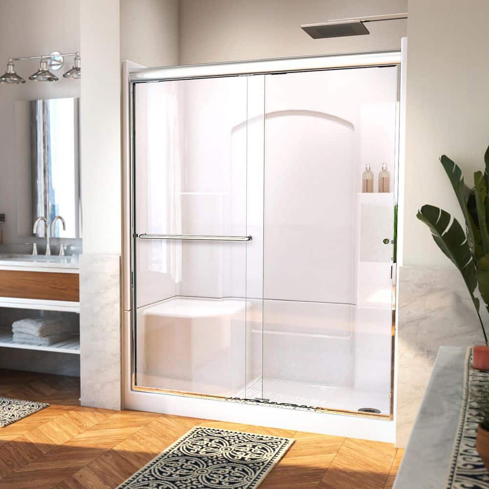 Accessible Living Alliance 60 in. L x 32 in. W x 77.5 in. H Alcove Right Drain Shower Door Kit in Chrome price history on PriceWatchPro
