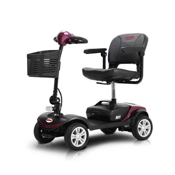 Unbranded 4 Wheels Compact Travel Mobility Scooter with 300-Watt Motor for Adult- 300 lbs., Plum