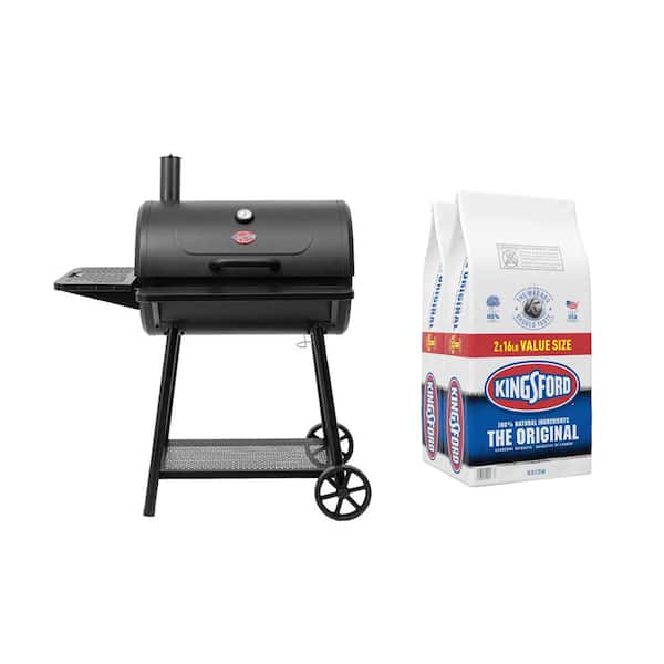 16 lbs. Original BBQ Charcoal Briquettes with Blazer Charcoal Grill in Black (2-Pack)