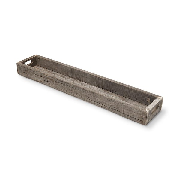 HomeRoots Brown Rectangle Wood 36 in. Decorative Tray