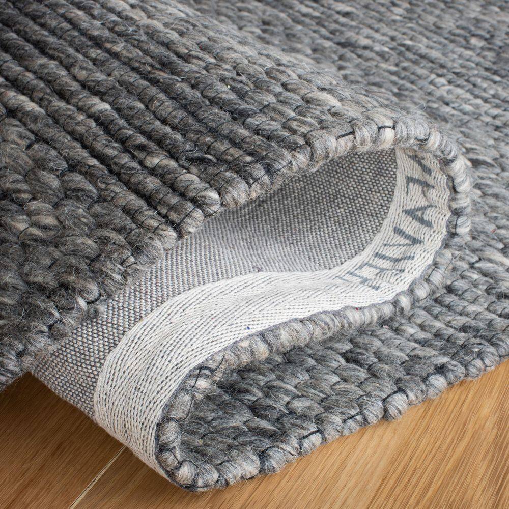 Marbella 4' x 6' Gray Wool and Synthetic Flat Woven Rug