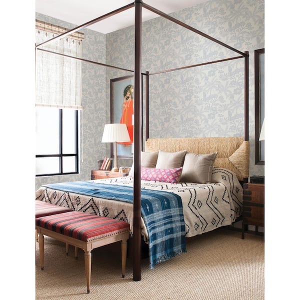 Jacaranda Light Blue Tropical Trail Wallpaper