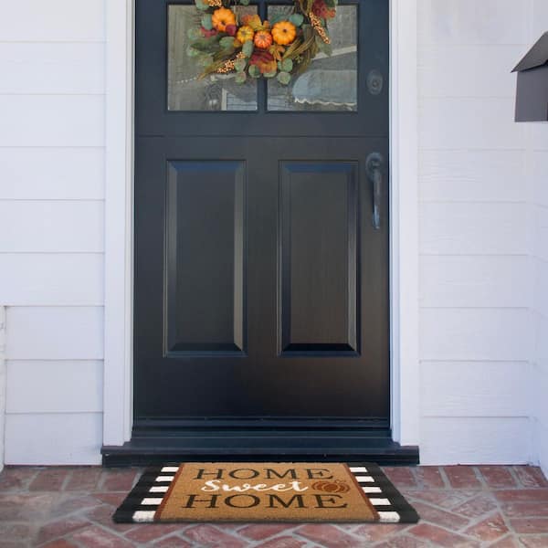 Buffalo Check Fall Brown 30 in. W x 18 in. L Natural Printed Coco Fibers with Rubber Backing Outdoor Door Mat