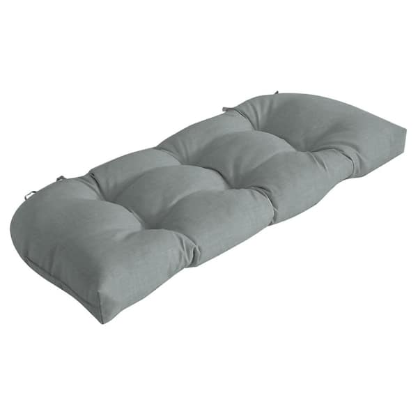 ARDEN 41.5 in. x 18 in. Rectangle Outdoor Wicker Settee Cushion in Stone Grey Leala