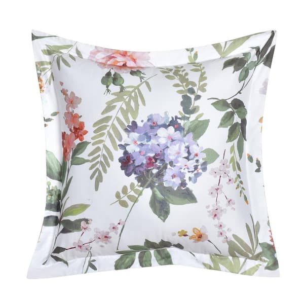 Unbranded Claudia White Cotton Square Decorative Throw Pillow 20X20"