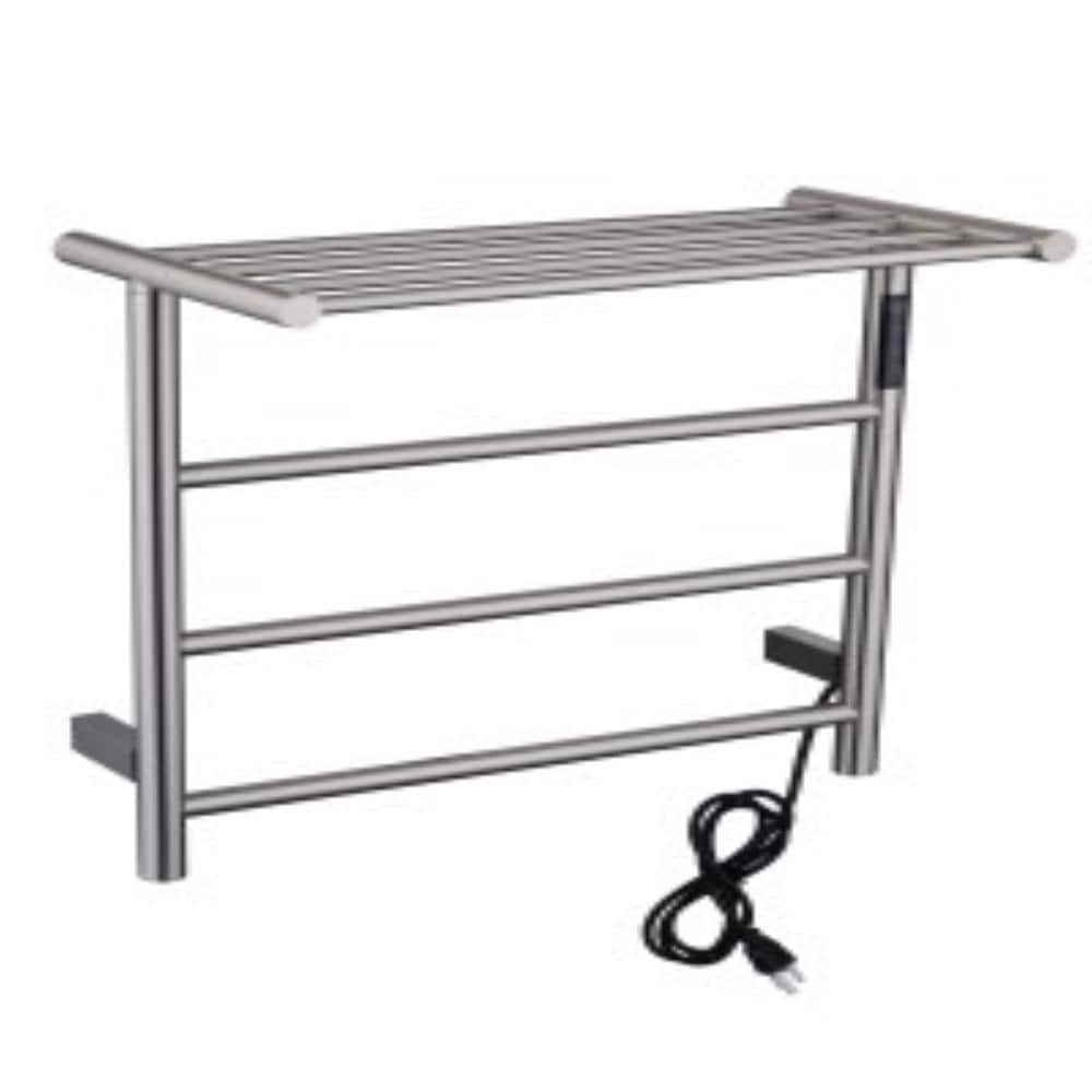 Electric Towel Warmer 3-Bar Wall Mount Heated Hardwired Brushed Nickel 304 Stainless Steel price history on PriceWatchPro