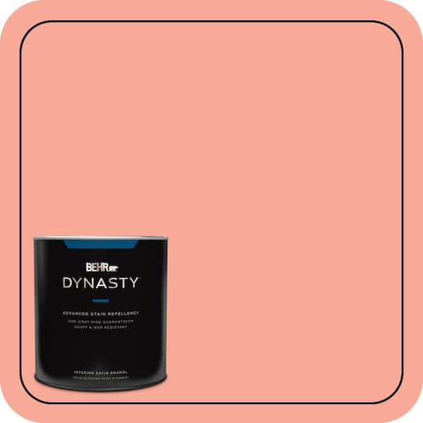 BEHR DYNASTY 1 qt. #190B-4 Duchess Rose Satin Enamel Interior Stain-Blocking Paint and Primer