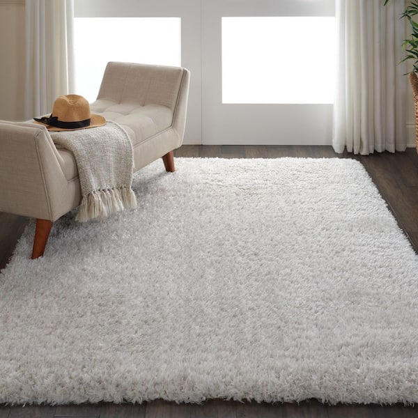 Ultra Plush Shag Light Grey 5 ft. x 8 ft. Abstract Plush Contemporary Area Rug