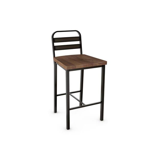 Amisco Accord 26 in. Semi-Transparent Metal Brown Wood Counter Stool