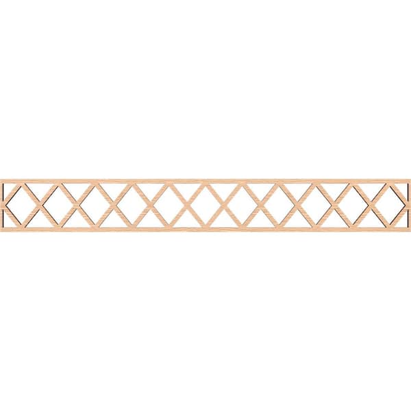 Ekena Millwork Wolford Fretwork 0.375 in. D x 46.5 in. W x 6 in. L Red Oak Wood Panel Moulding