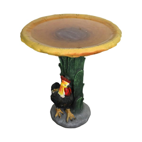 23in. Outdoor Concrete Bird Bath-Sunflower Birdbath Bowl with Pedestal for Garden, Patio, Lawn, yard, Outdoor Decor
