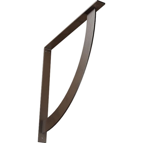 Ekena Millwork 2 in. x 24 in. x 24 in. Steel Hammered Brown Bulwark Bracket