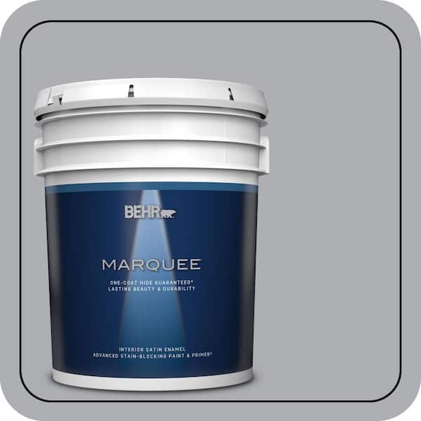 BEHR MARQUEE 5 gal. #760E-3 Gray Timber Wolf Satin Enamel Interior Paint & Primer