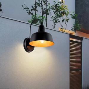 Hola 1-Light Bronze Finish Hardwired Outdoor Wall Lantern Sconce with and Steel Shade