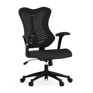 Kale Mesh High Back Swivel Ergonomic Designer Executive Office Chair in Black with Adjustable Arms