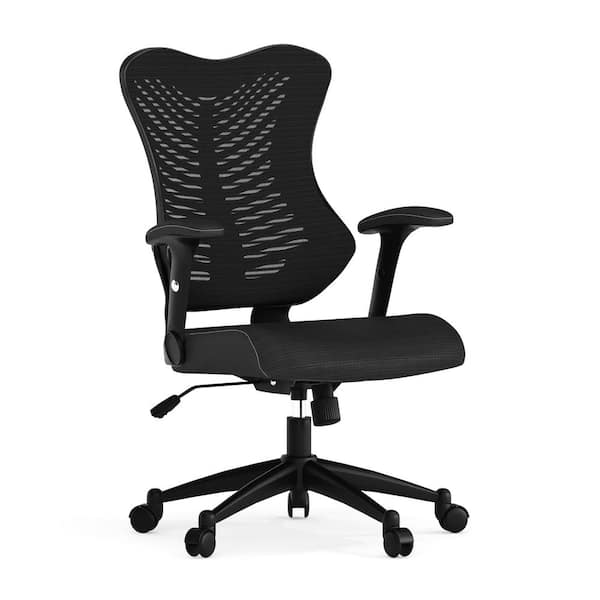 Flash Furniture Kale Mesh High Back Swivel Ergonomic Designer Executive Office Chair in Black with Adjustable Arms