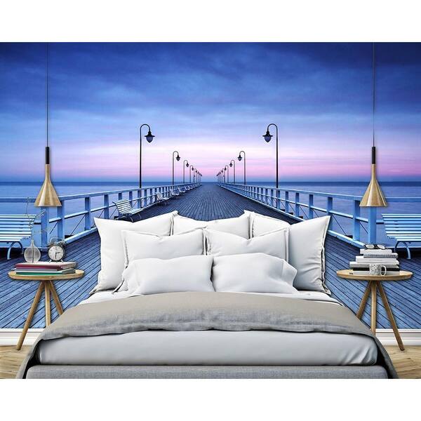 Ideal Decor 144 in. W x 100 in. H Pier at the Seaside Wall Mural
